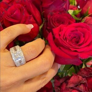 Solid 14k white or Yellow gold Engagement Ring